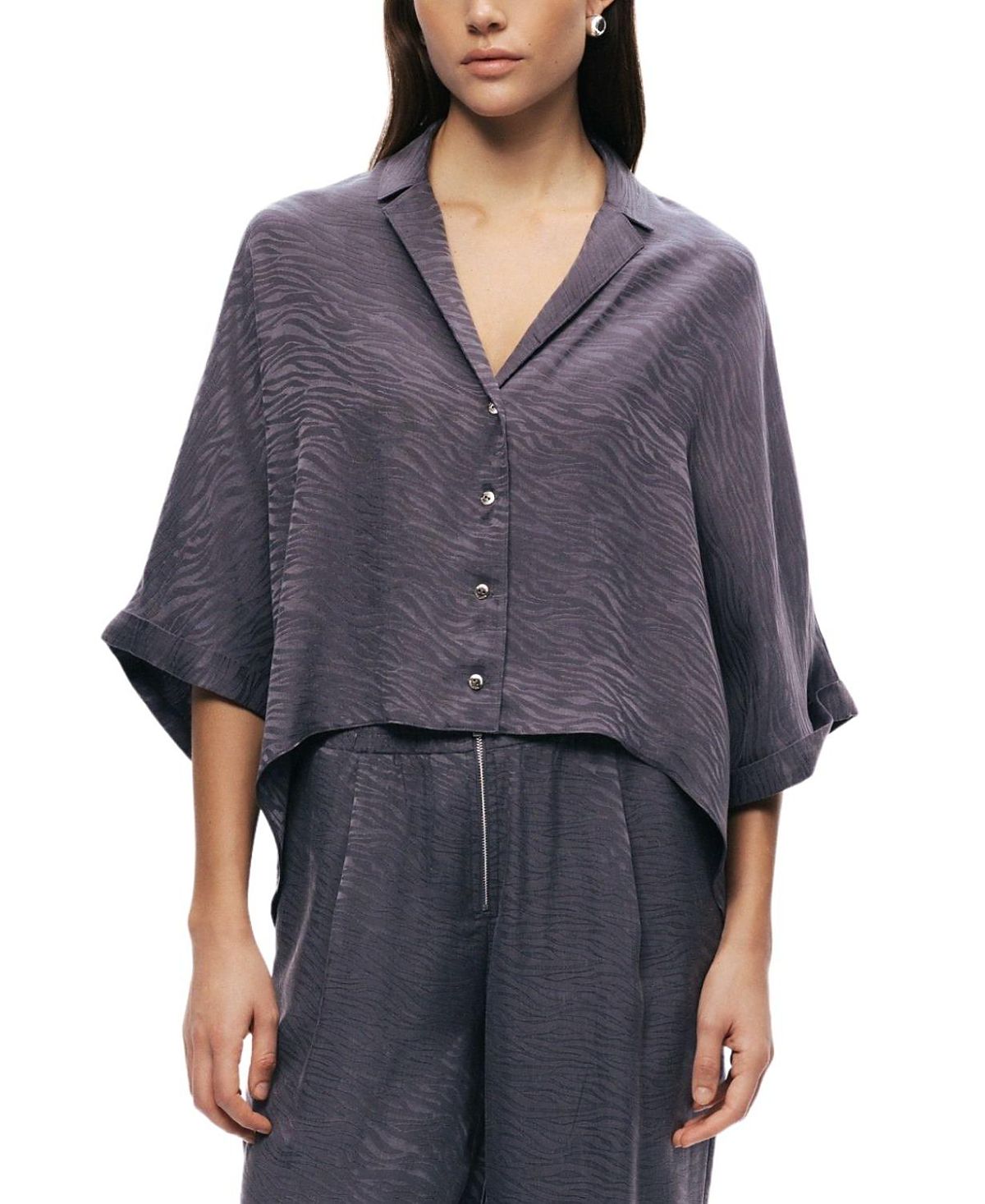 Nocturne Relaxed Short-Sleeve Textured Shirt