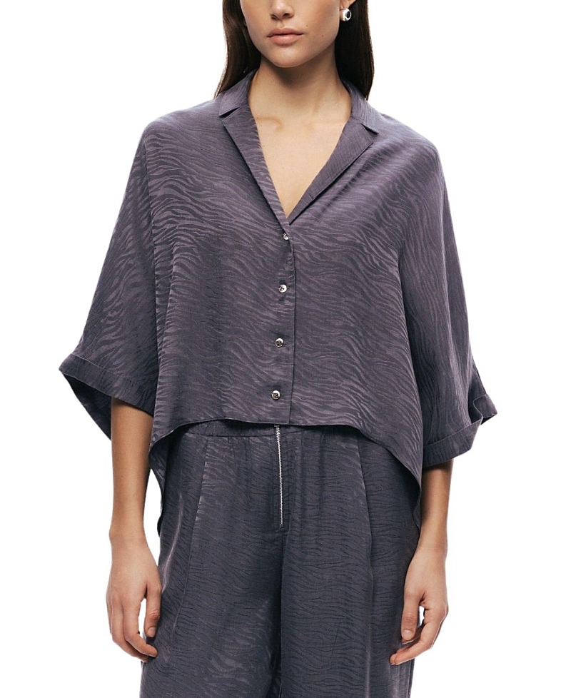 Nocturne Relaxed Short-Sleeve Textured Shirt