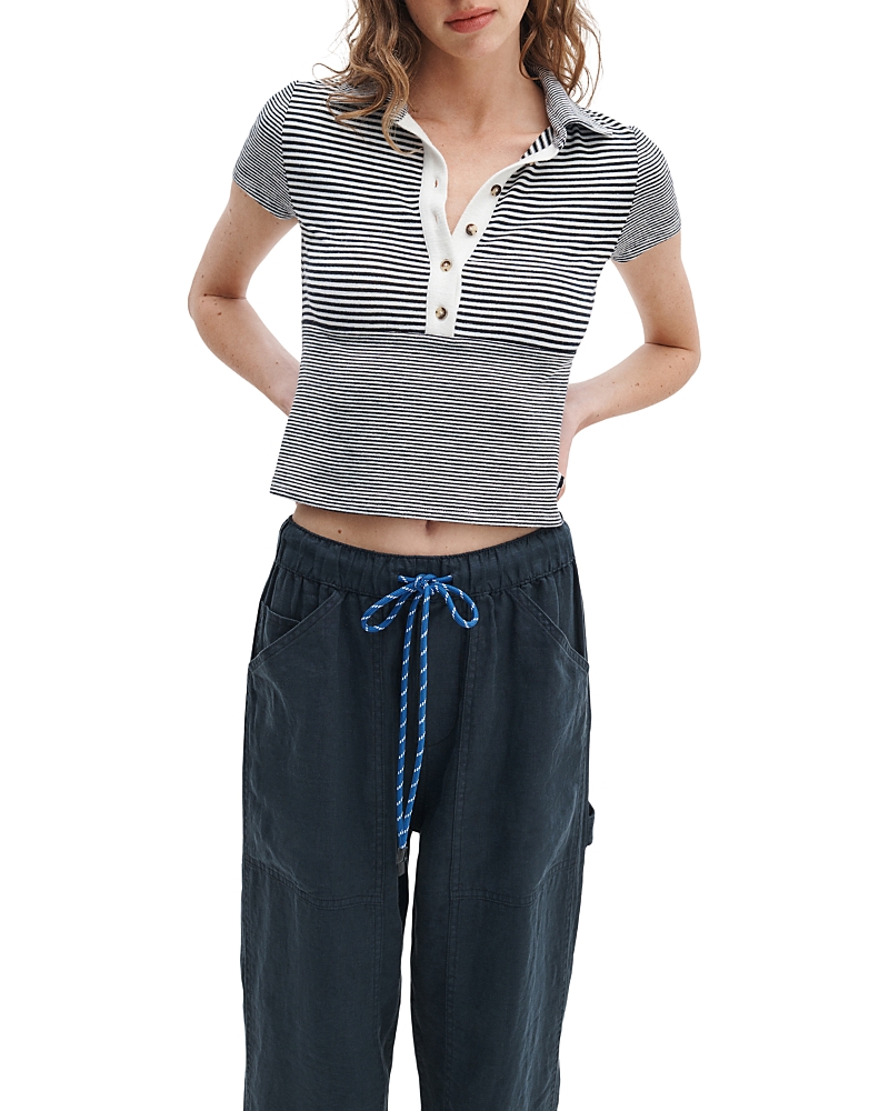 rag & bone The Knit Button Stripe Tee