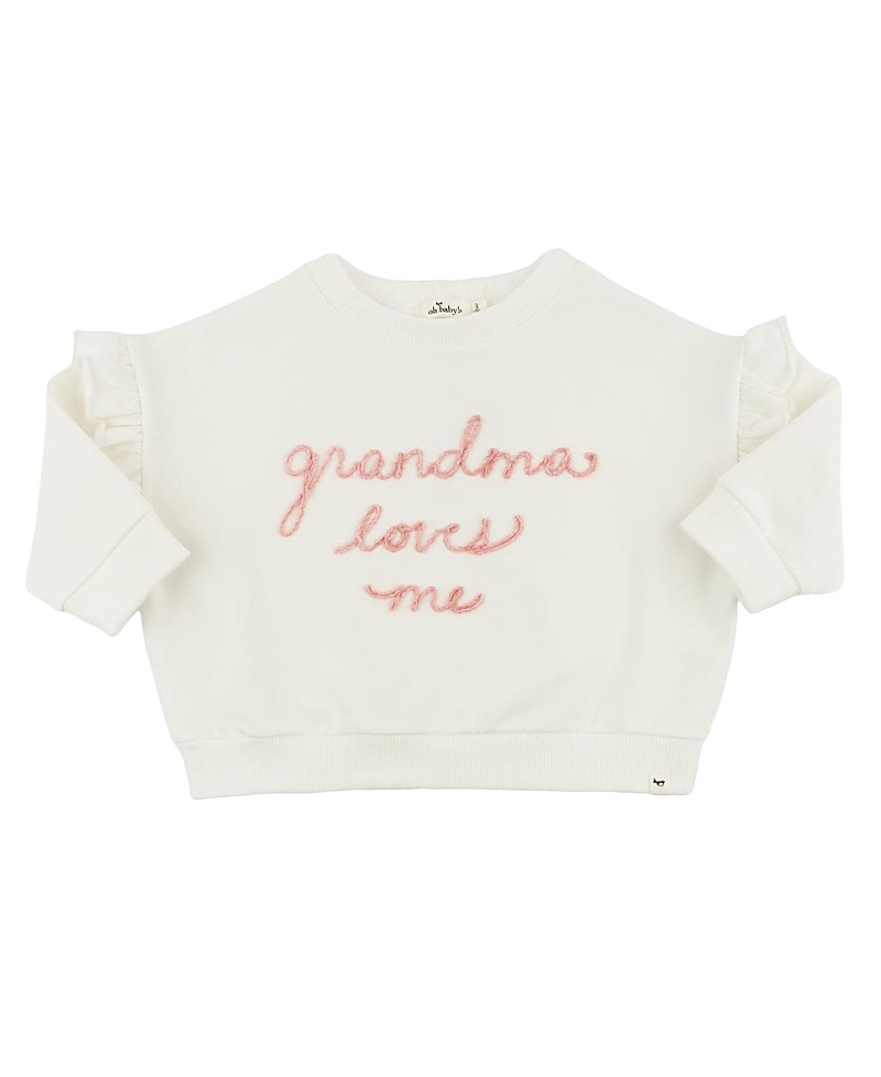 oh baby! Girls' Grandma Loves Me Millie Sweatshirt - Baby, Little Kid