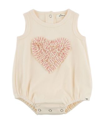 Girls' Stripe Ruffle Heart Bubble - Baby
