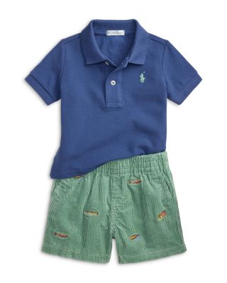 Boys' Cotton Mesh Polo Shirt & Corduroy Shorts Set - Baby
