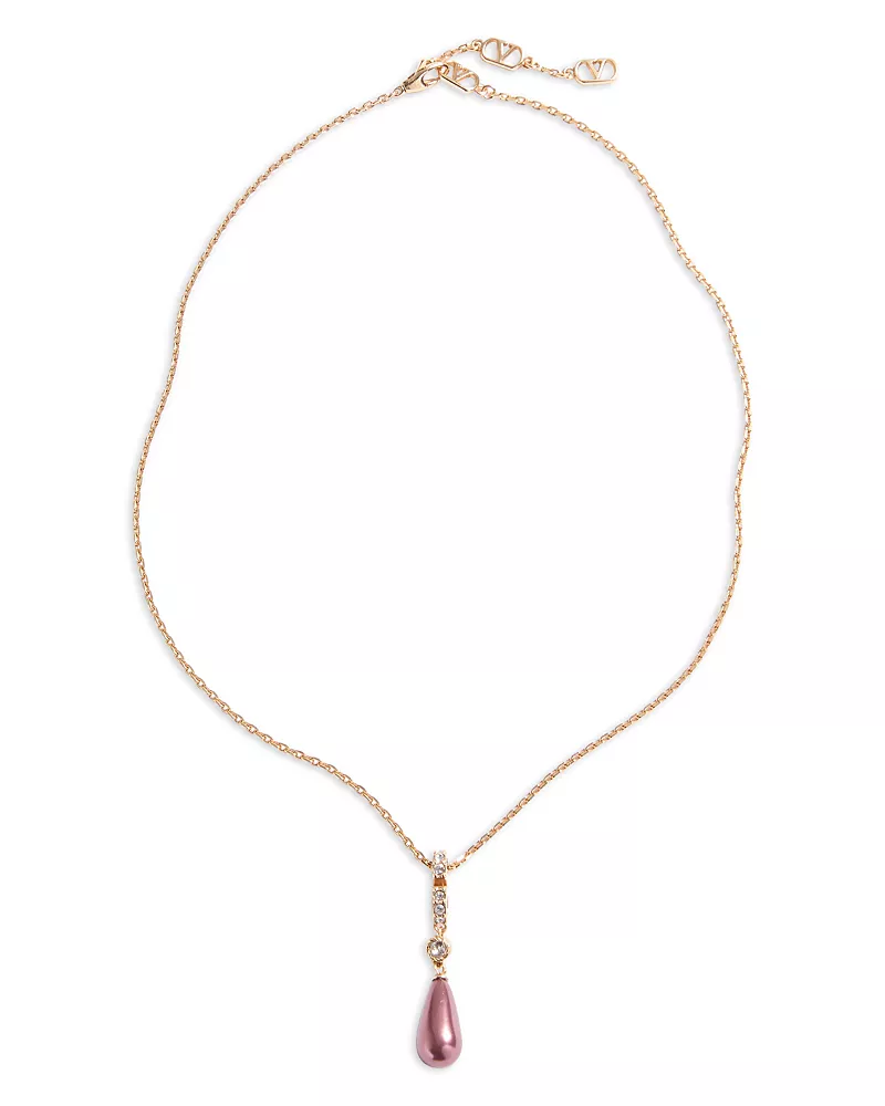 Valentino Garavani Logo Lariat Necklace, 16.5