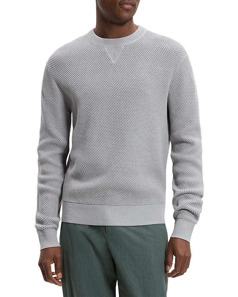 Theory Myhlo Long Sleeve Crewneck in Tactile Cotton New Dark Vapor Sweater