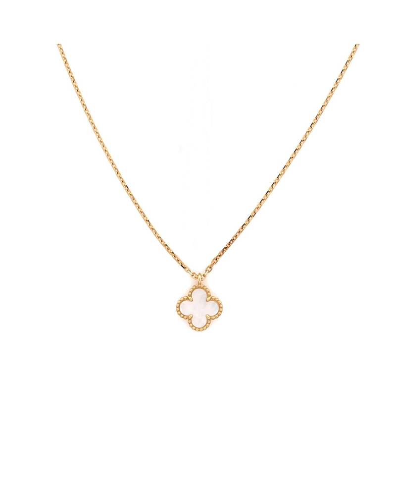 Pre-Owned Van Cleef & Arpels Sweet Alhambra Pendant Necklace 18K Gold and Mother of Pearl, 15.5