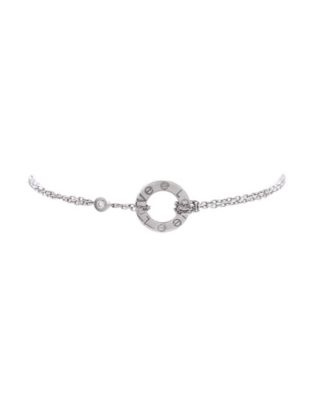  2 Diamonds Love Bracelet 18K White Gold with Diamonds