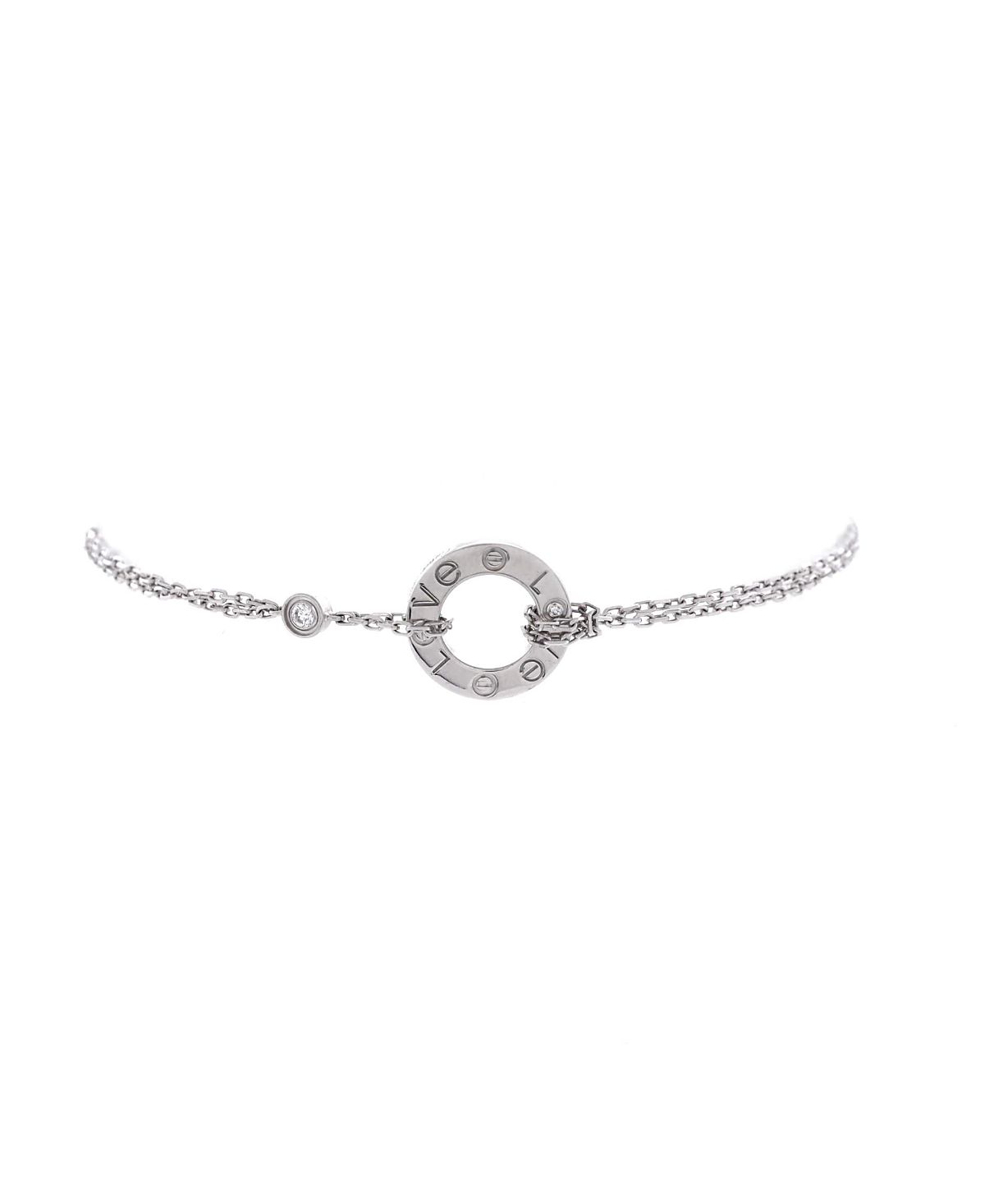 Pre-Owned Cartier 2 Diamonds Love Bracelet 18K White Gold with Diamonds