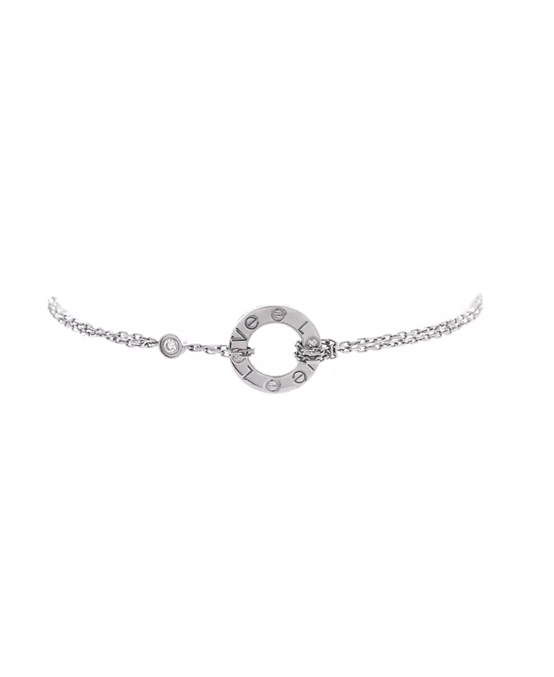 Pre-Owned Cartier 2 Diamonds Love Bracelet 18K White Gold with Diamonds