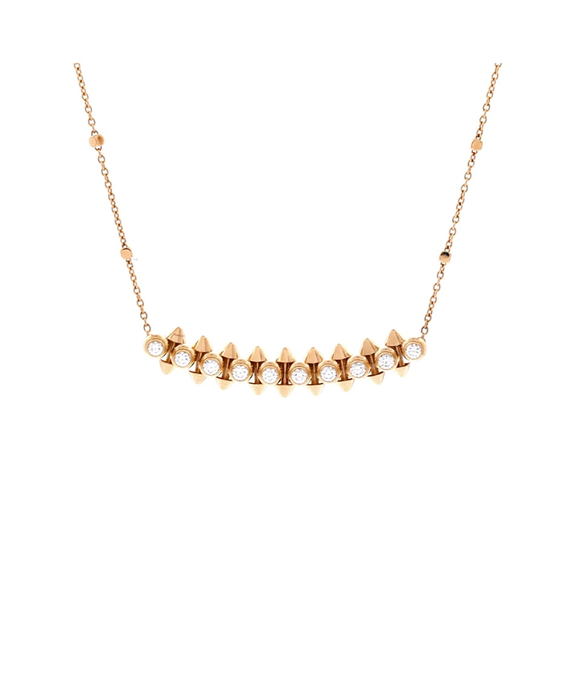 Pre-Owned Cartier Clash de Cartier Pendant Necklace 18K Rose Gold with Diamonds, 16.25