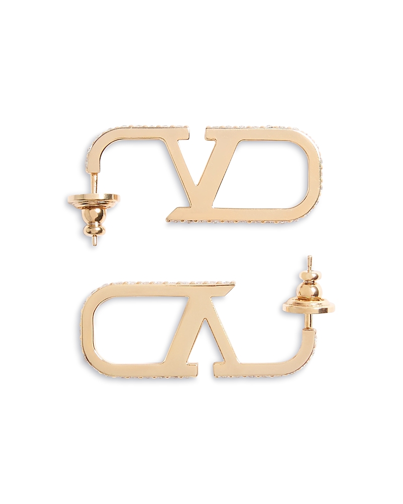 Valentino Garavani Swarovski Crystal Logo Drop Earrings, 1.4L