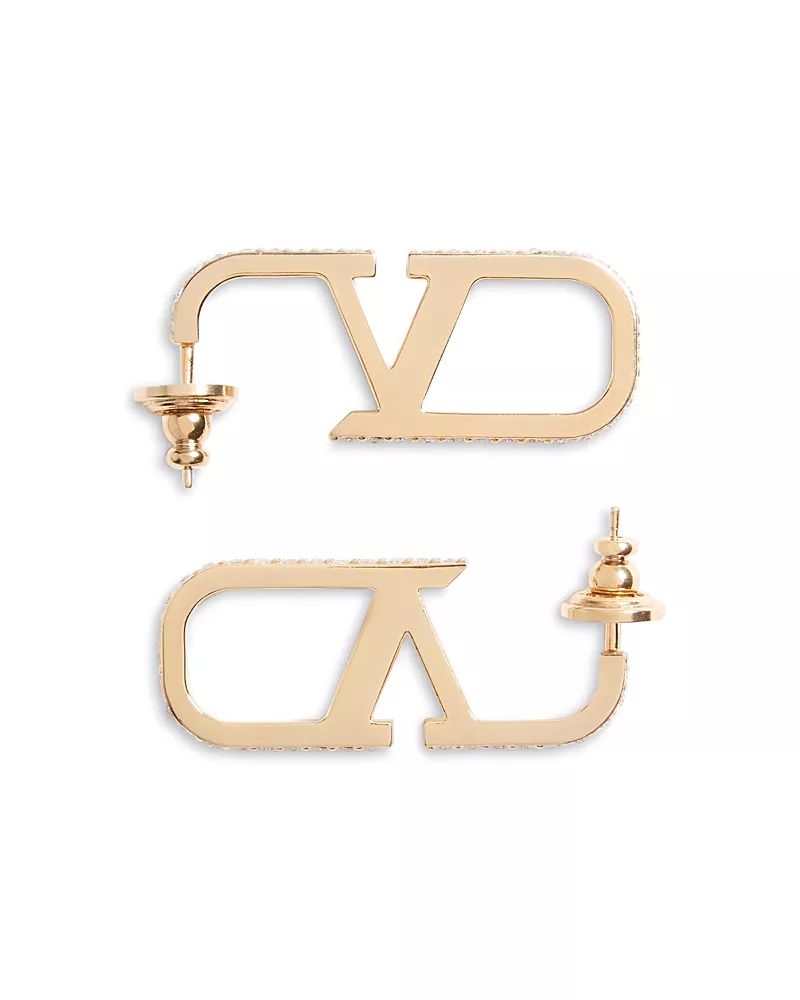Valentino Garavani Swarovski Crystal Logo Drop Earrings, 1.4L