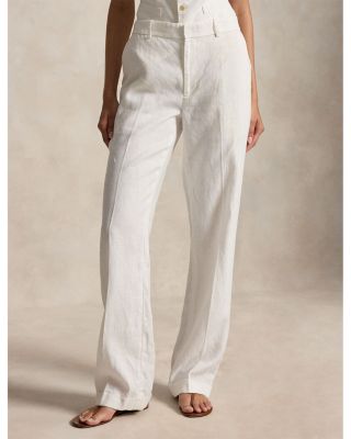 Linen High Rise Relaxed Straight Pants