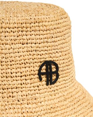 Anine Bing Cabana Bucket Hat Natural Straw Raffia XS/S NEW ANINE BING Cabana Bucket Hat - Black main image 4