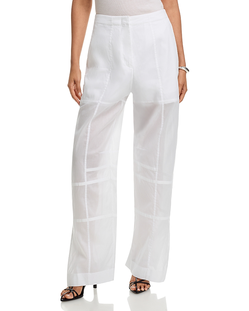 Jil Sander Paneled Cotton-Voile Wide-Leg Pants