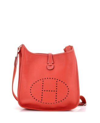 Pre-owned Pre-owned Hermes  Hermes Pm Evelyne Bag Gen Iii Clemence In Orange