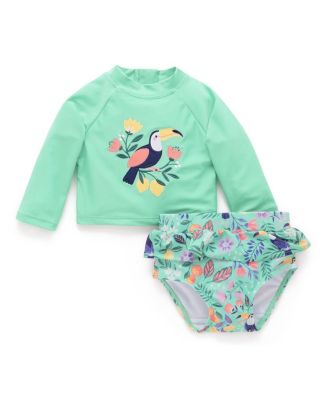 Girls' Printed Longsleeve Rashie Swim Set - Baby, Little Kid