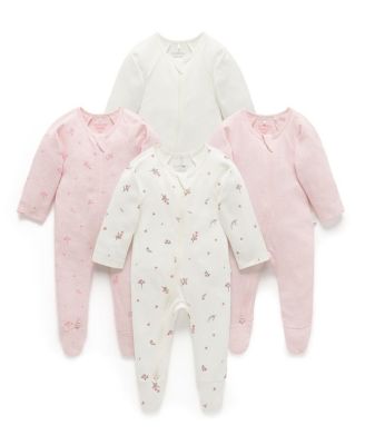 Girls' 4 Pack Zip Footie - Baby