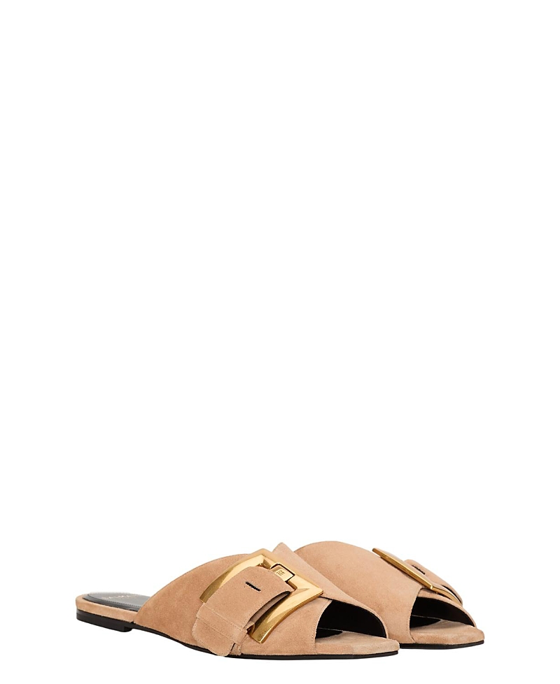 Balmain Women's Flat Suede Leather Anthem Mules