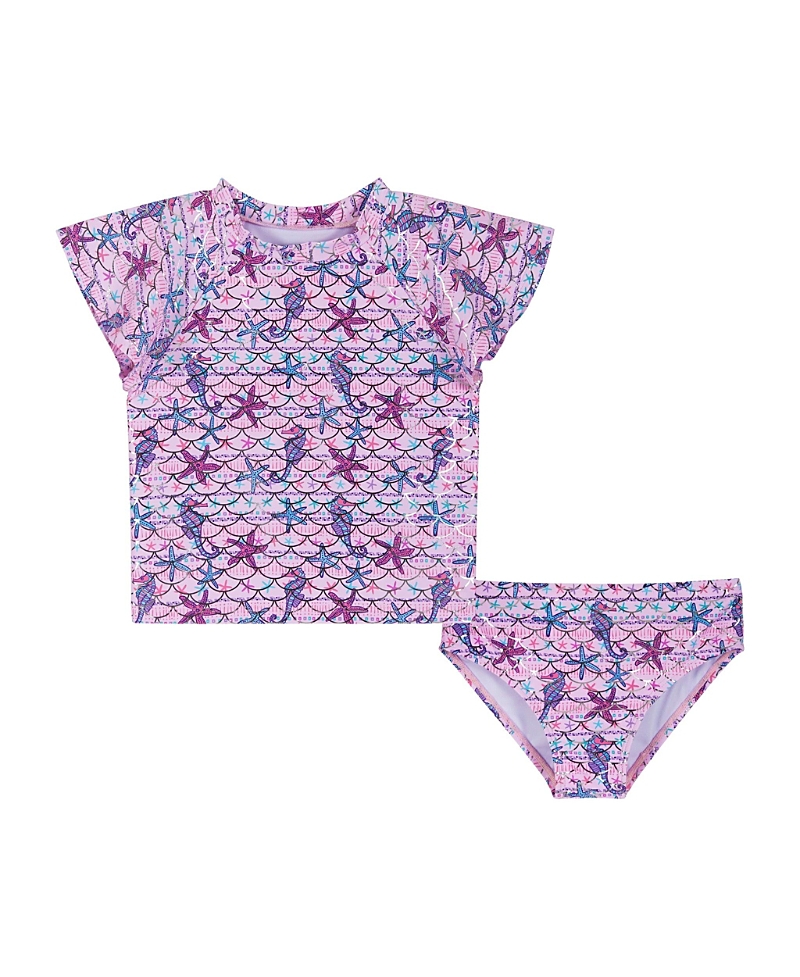 Andy & Evan Girls' Short Sleeve Rashguard Set - Little Kid, Big Kid