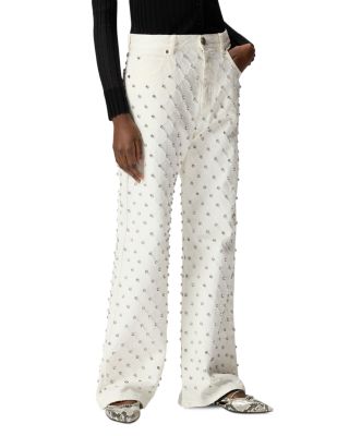 Wanda Mid Rise Wide Leg Jeans in White