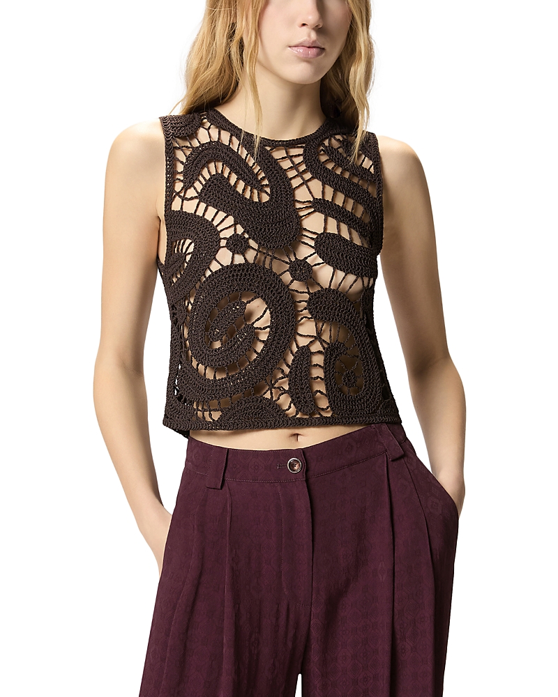 Pinko Eruzione Geometric Crochet Top