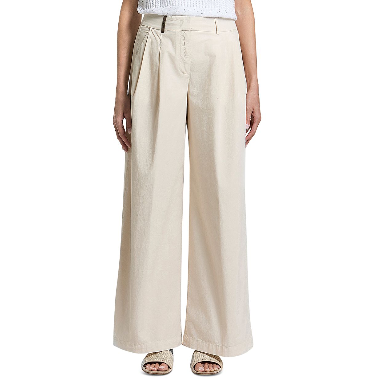 Peserico Double Pleated Wide Leg Pants