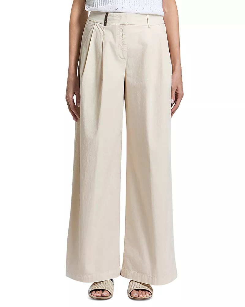 Peserico Double Pleated Wide Leg Pants