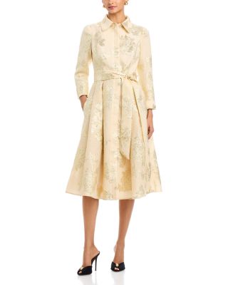 Metallic Jacquard Shirt Dress