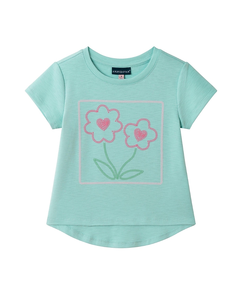 Andy & Evan Girls' Embroidered Tee - Little Kid