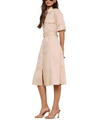 midi dress with cut outs Utopia Cut-Out Waist Midi Dress Orange/Blue