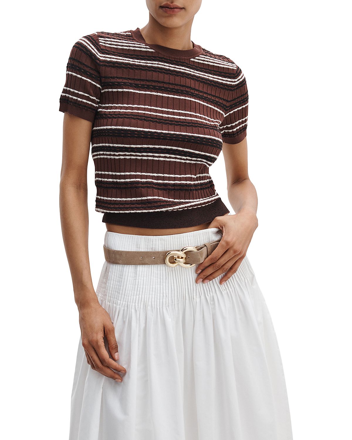 rag & bone Karina Stripe Short Sleeve Sweater