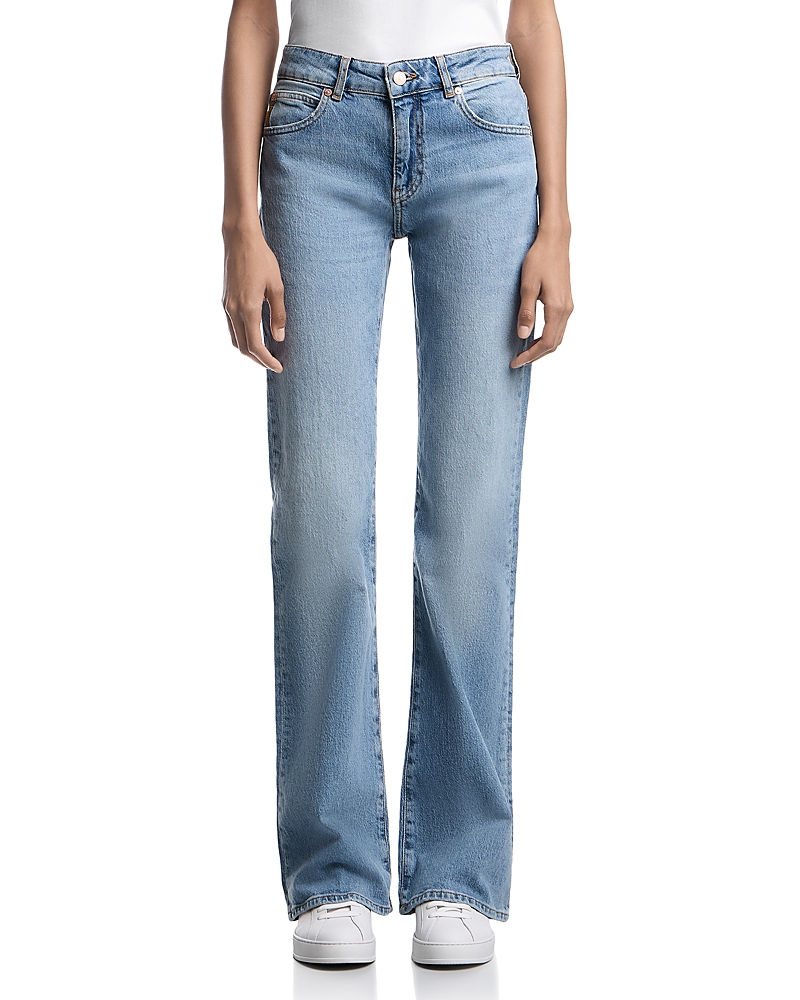 Emporio Armani Mid Rise Bootcut Jeans in Dark Blue Denim