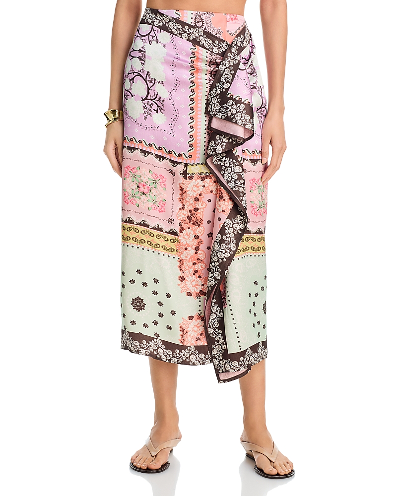 Aqua x Agua Bendita Ruffle Wrap Maxi Skirt - Exclusive