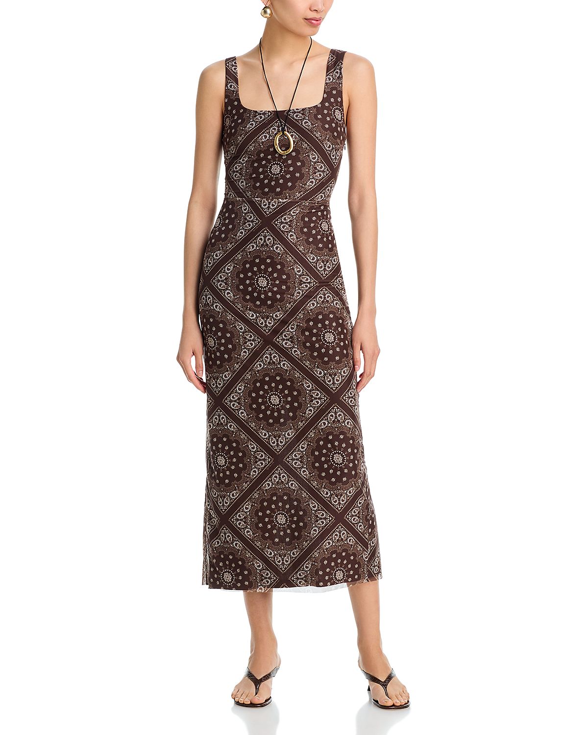 Aqua x Agua Bendita Mesh Cutwork Midi Dress - Exclusive