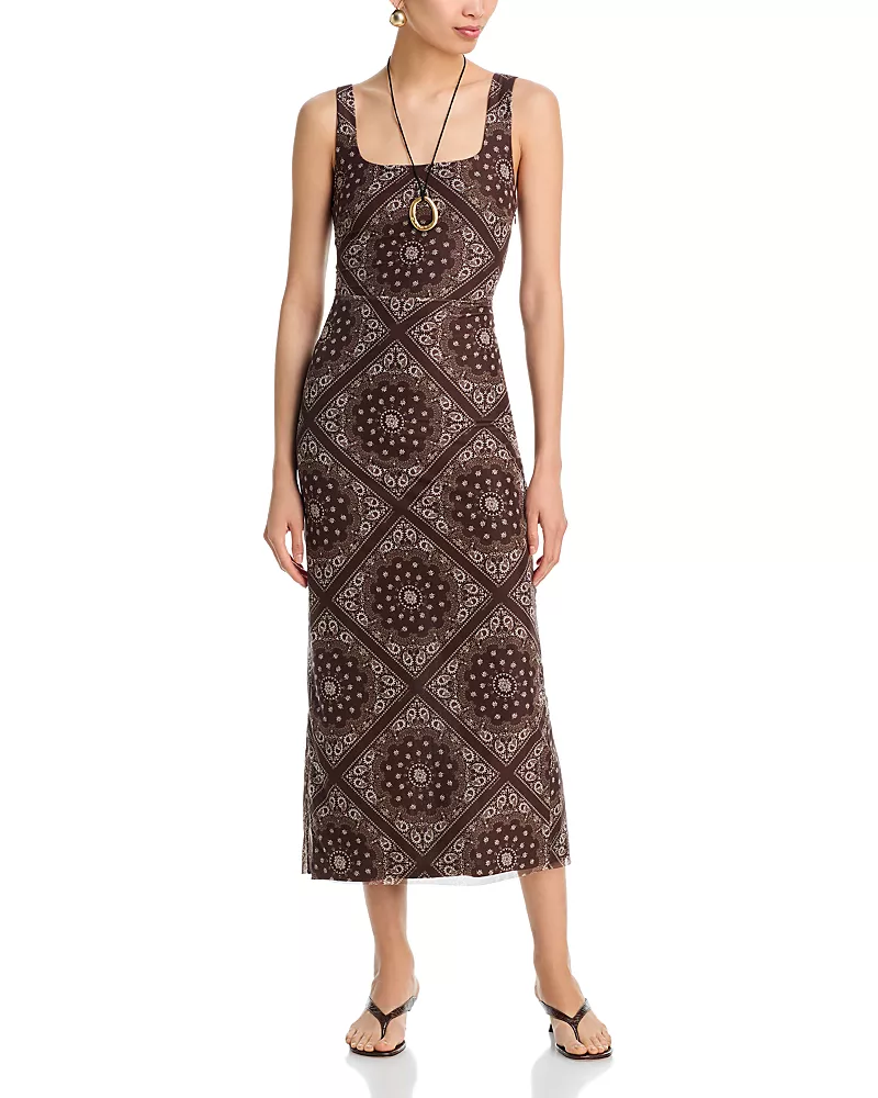 Aqua x Agua Bendita Mesh Cutwork Midi Dress - Exclusive