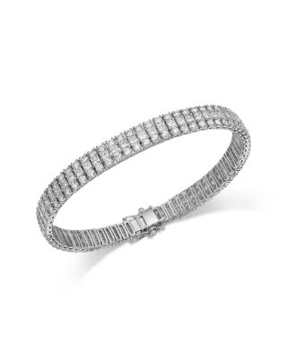 Luxe Collection Diamond Multi-Row Tennis Bracelet in 14K White Gold, 10.0 tcw