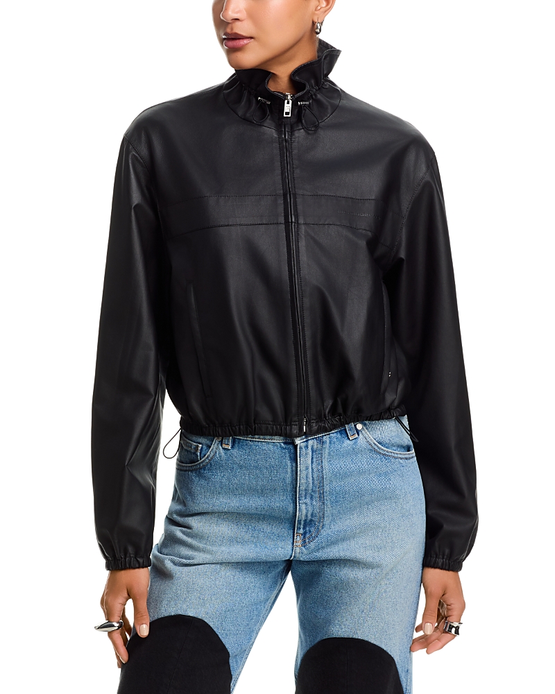 alexanderwang Shrunken Leather Track Jacket
