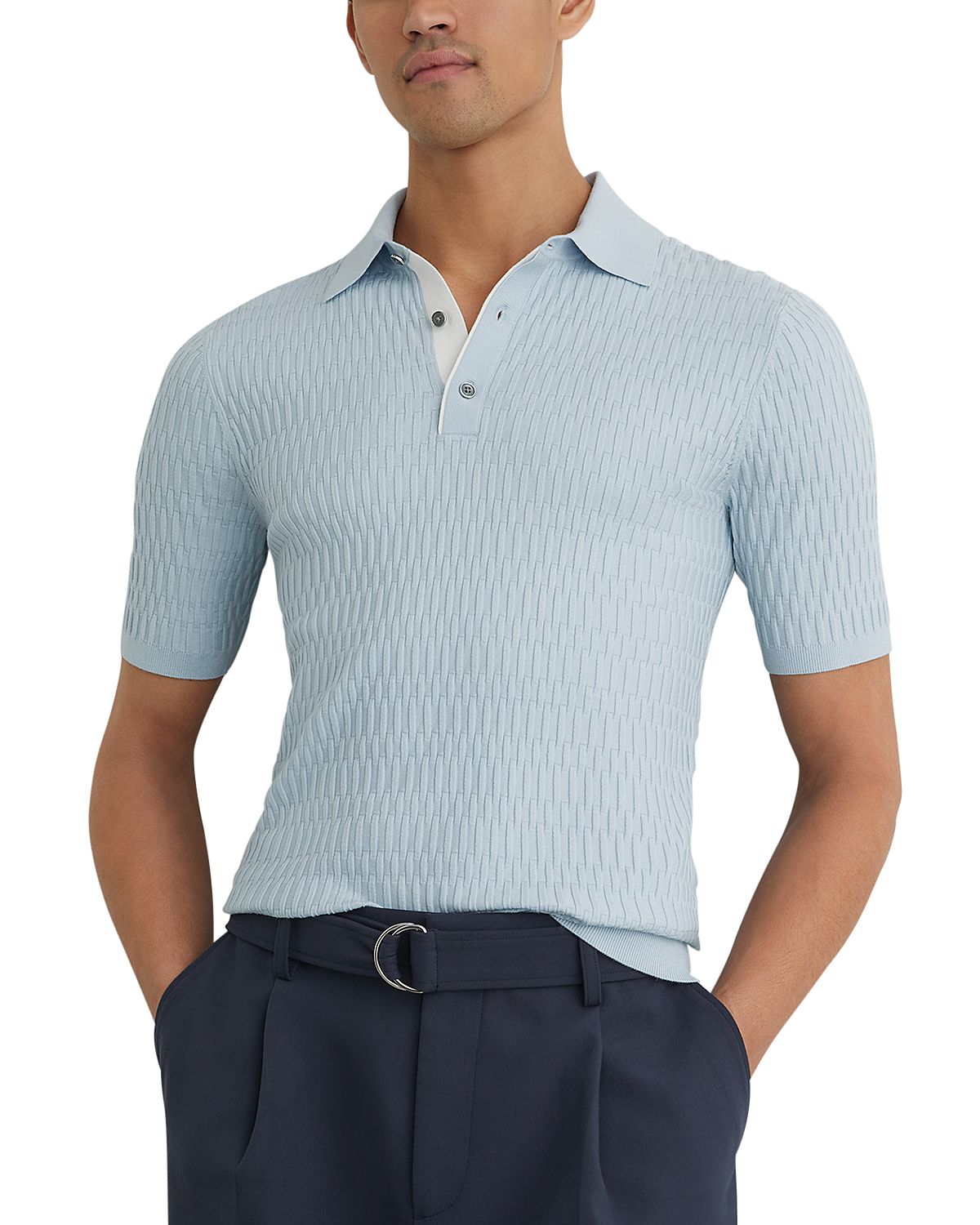 Reiss Era Short Sleeve Textured Sweater Polo