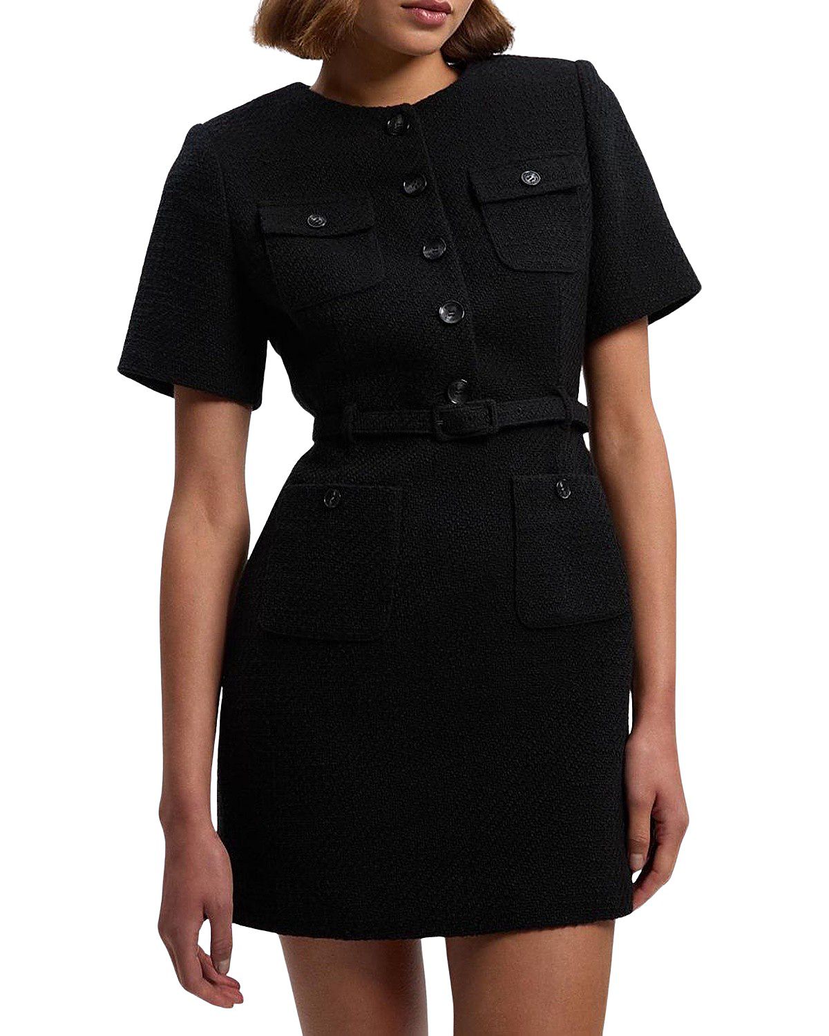 Karen Millen Tweed Belted Mini Dress