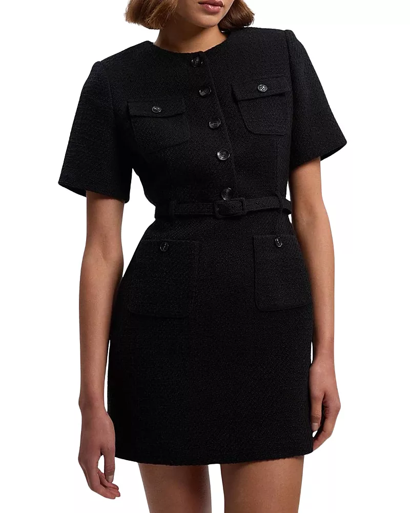 Karen Millen Tweed Belted Mini Dress
