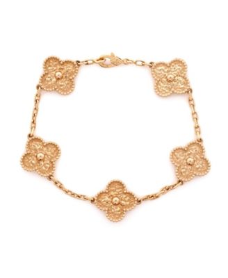  Vintage Alhambra 5 Motifs Bracelet 18K Rose Gold