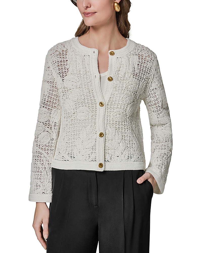 Donna Karan New York Crochet Button Front Jacket