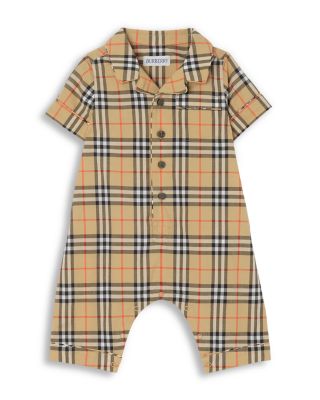 Unisex Check Cotton Playsuit - Baby