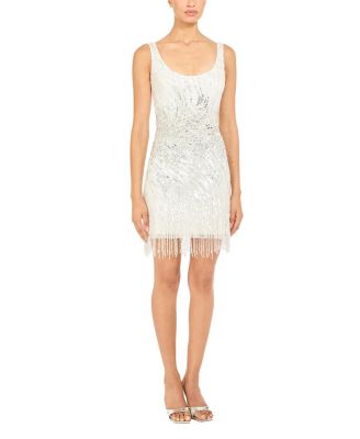  Noella Sequined Embellished Fringed Mini Dress
