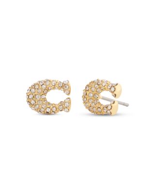 Pav&eacute; Signature C Stud Earrings