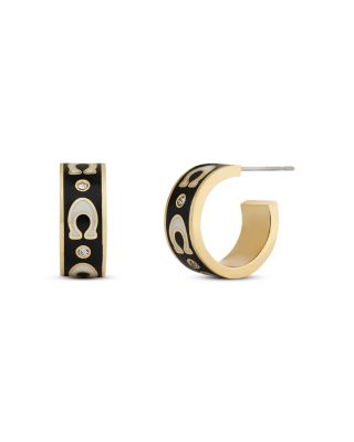 Signature C Pav&eacute; Color Huggie Hoop Earrings