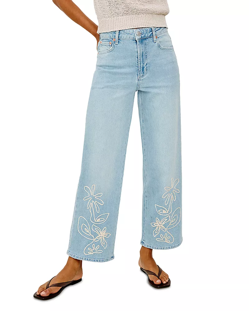 Rails Getty High Rise Ankle Wide Leg Jeans in Lelani Embroidered
