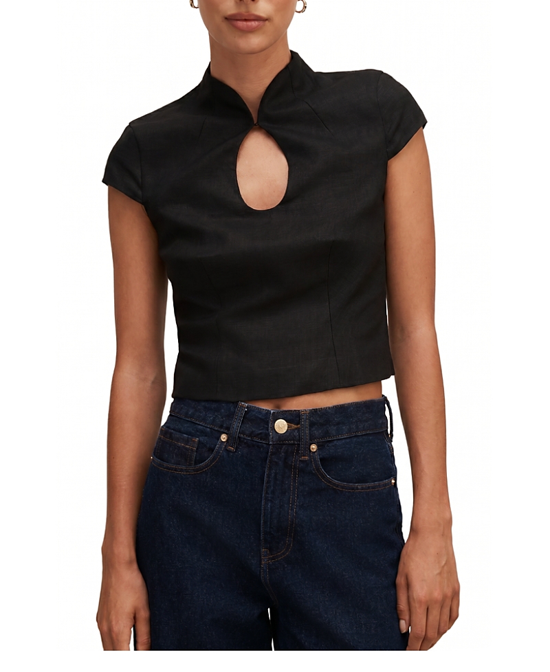 Ever New Women's Ayla Keyhole Linen Top