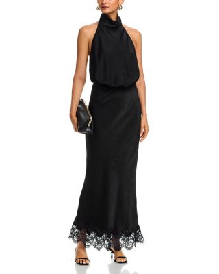 Sandri Satin High Neck Top &  Elisan Lace Satin Maxi Skirt