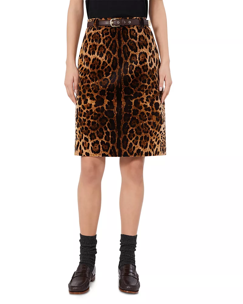 Max Mara Studio Mstfalange Printed Velvet Skirt